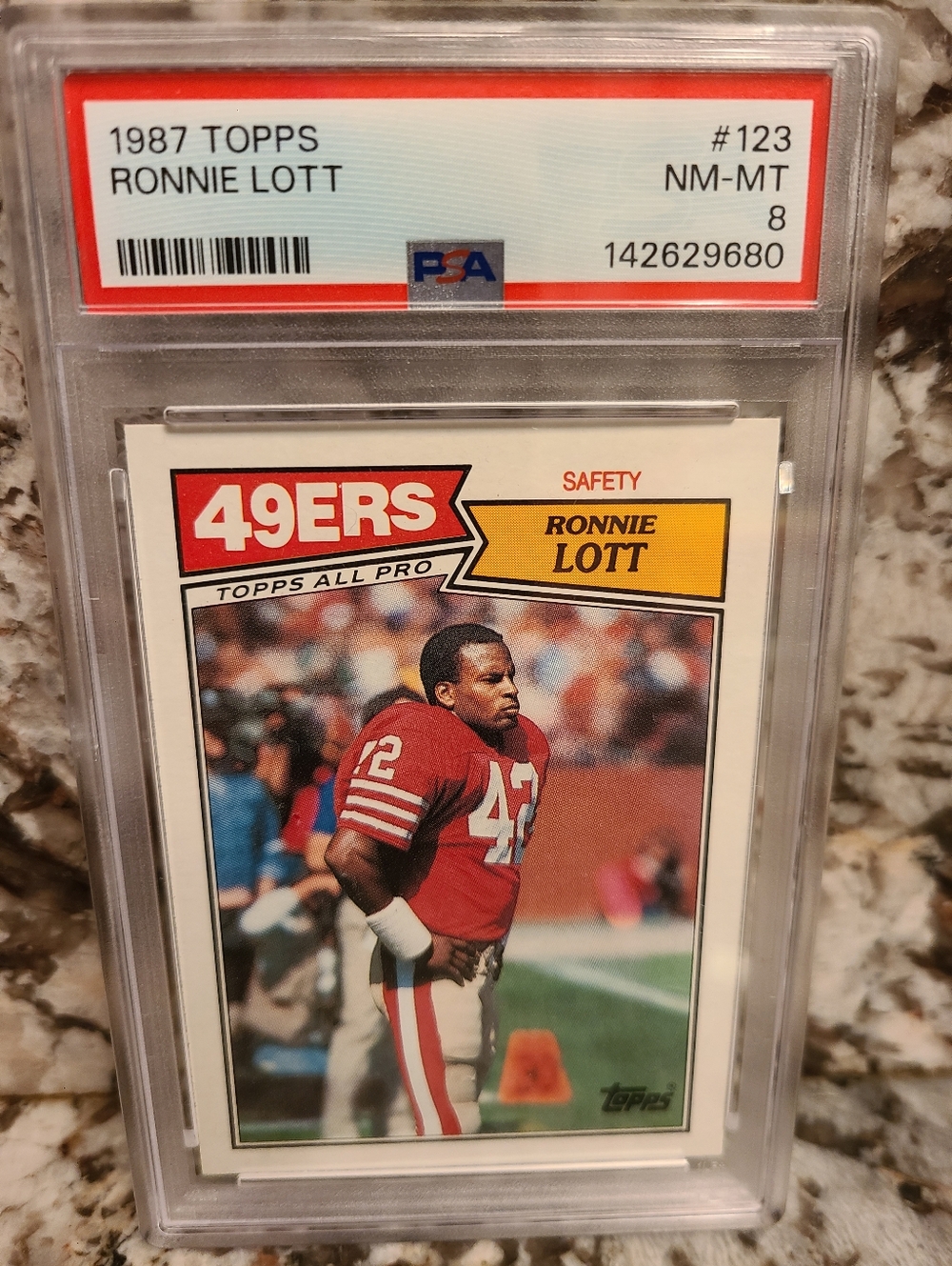 1987 Topps Ronnie Lott #123 San Francisco 49ers PSA Graded 8 Trading Card